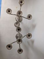 Paire de chandeliers amovibles en métal argenté à 4 bras et … (photo 3)