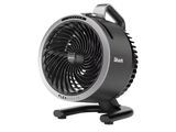 a close up of a fan on a stand on a white background
