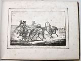 an old book with a picture of a man on a horse drawn carriage