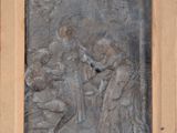 an image of a painting of a man and a woman in a wood frame