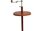an image of a wooden table with a lamp on top of it