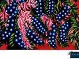 a painting of a bunch of blue berries on a tree