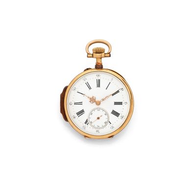 pocket watch with roman numerals and roman numerals on the dial