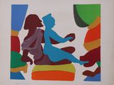 une image d'un tableau représentant un homme et une femme assis sur un banc