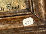 an image of a close up of a painting on a wooden frame