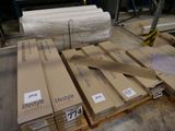 several boxes are stacked on a pallet in a warehouse