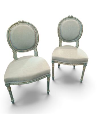 paire de chaises anciennes avec dossier et assise tapissés