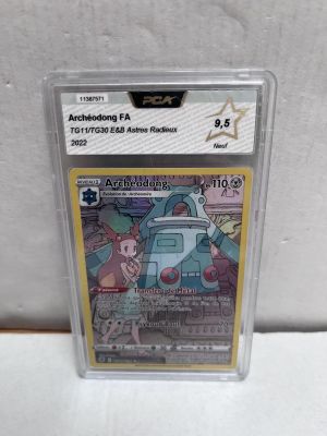 a close up of a pokemon trading card on a table