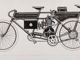 un dessin représentant un vélo auquel est attachée une moto