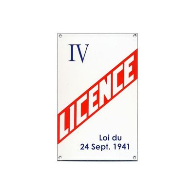 1 licence de débit de boisson 4ème catégorie, identifiée sous le numér