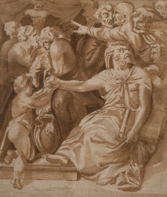 une image représentant le dessin d'une femme assise sur un rebord