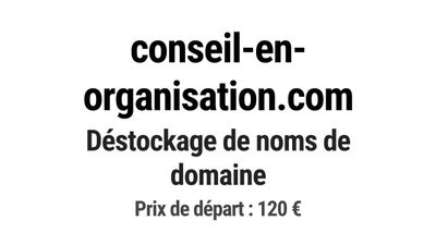 Nom de domaine conseil-en-organisation.