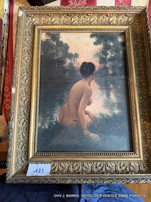 an image of a painting of a naked woman in a gold frame
