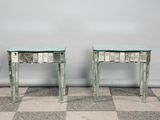 pair of mirrored side tables in the style of louis xvi