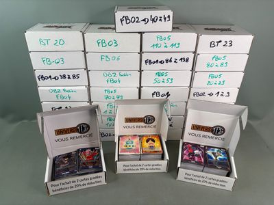 several boxes of food are stacked on top of each other on a table