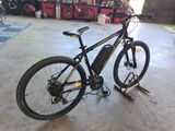a bike that is parked in a garage