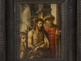 une peinture à l'huile représentant un homme coiffé d'une couronne