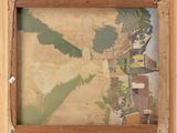 an image of a picture of a picture of a town in a wooden frame