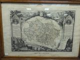 an old map of ireland in a wooden frame on a wall