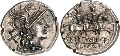 a close up of a silver coin with a man on a horse