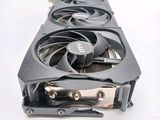 a close up of a video card on a white surface