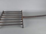 an old wooden rack with a handle on a white background