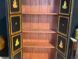 a wooden cabinet with many drawers inside of it