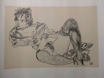 Egon SCHIELE (d'après). Nu provocant.