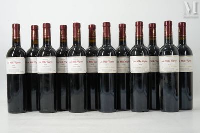 six bouteilles de vin rouge sont alignées