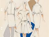 croquis de trois tenues féminines du début du XXe siècle