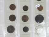a lot of coins that are in a plastic box