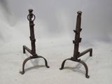 pair of antique cast iron iron candlesticks on stands