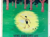 affiche vintage française représentant un homme courant dans une forêt