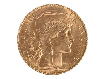 Pièce de 20 francs or au coq, 1914. Petites usures. - Photo 1