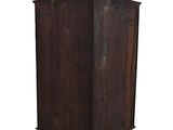 an image of a wooden cabinet with wheels on it