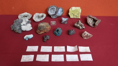 de nombreux types de roches différents sur la table
