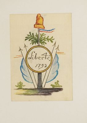 a drawing of a sign with a hat on top of it