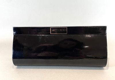 JIMMY CHOO Pochette du soir noire rigide Marquée Jimmy Choo …
