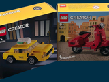deux boîtes de Lego Creators sur fond bleu