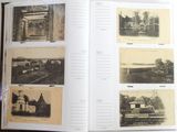 an open book with pictures of people and buildings in it