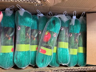 de nombreux sachets de fruits rangés dans une boîte