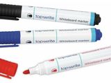 three different types of markers and a pen on a white background