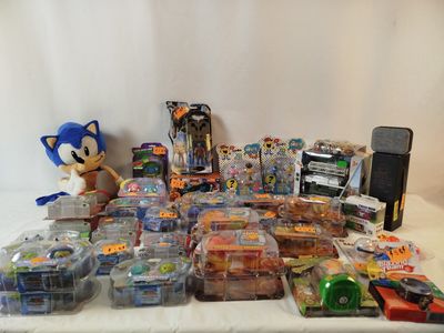 a lot of toys that are on a table