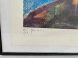 a picture of a picture of a mountain with a sky in the background