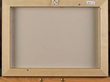 an image of a picture frame on a wooden easel with a piece of paper attached to it