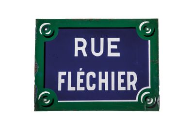 a blue sign that says rue flecher on it