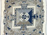 une image représentant un carré bleu et blanc orné d'une croix