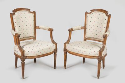 pair of louis xv style armchairs