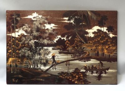 une photo d'une photo d'un tableau sur le mur