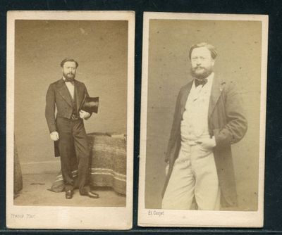 deux vieilles photos en noir et blanc d'un homme en costume-cravate